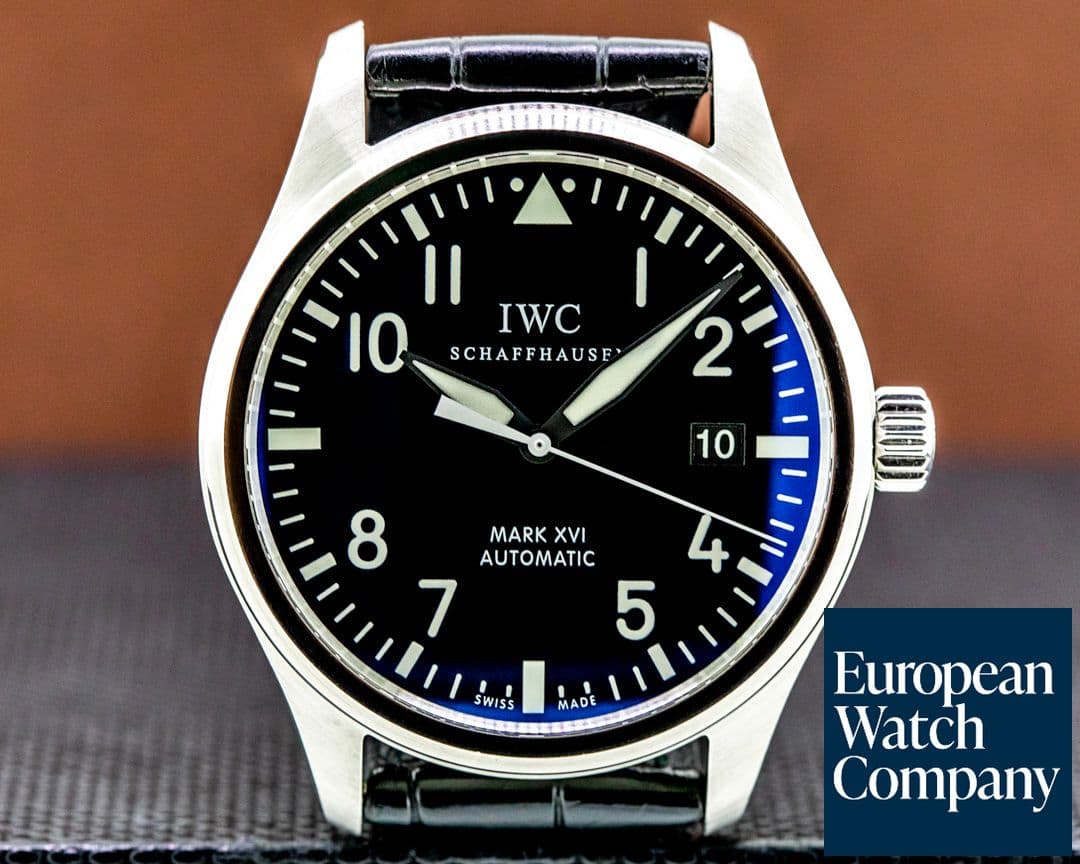 Image of IWC Mark XVI Black Dial SS/Alligator 