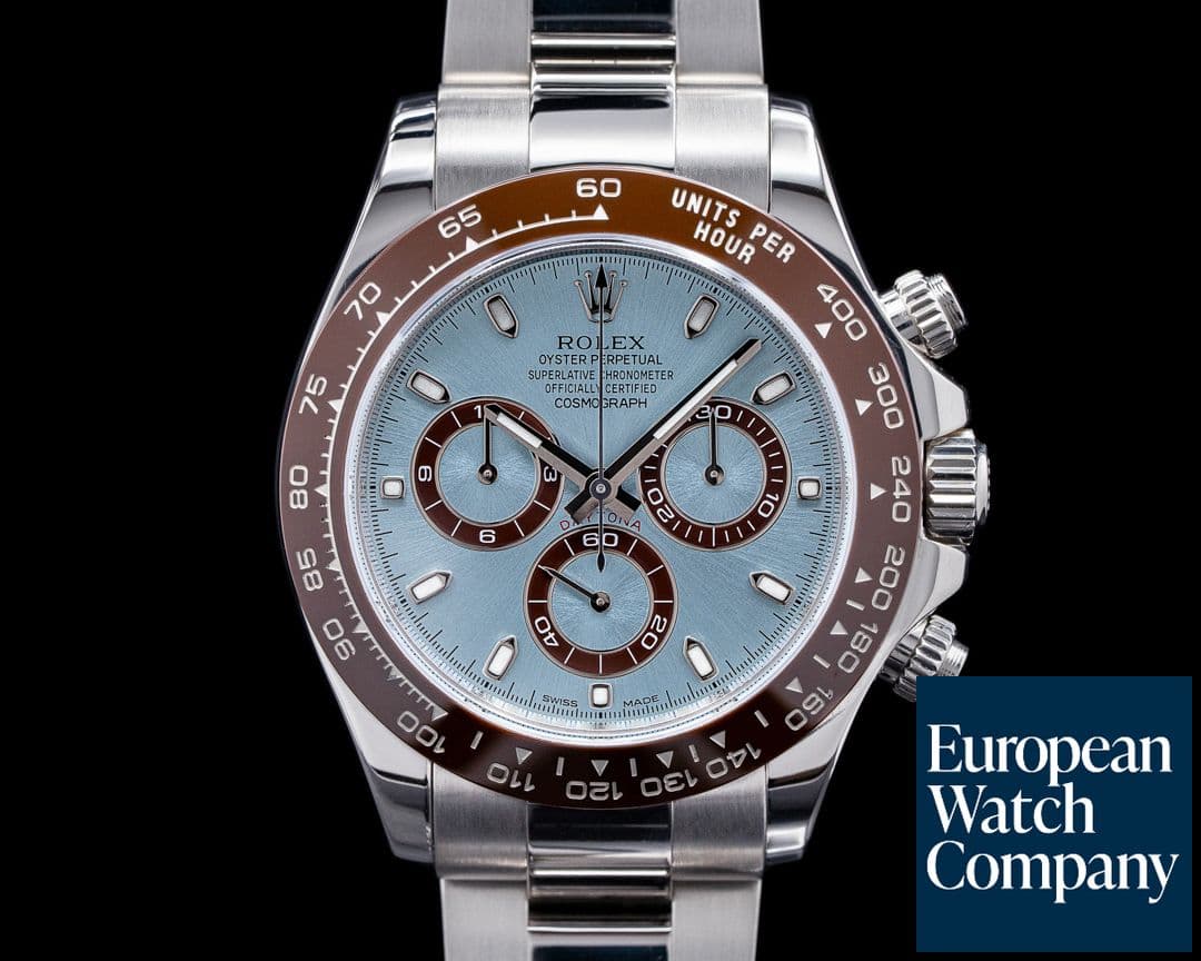 Image of Rolex Daytona 116506 Platinum Glacier Blue / Brown Ceramic FULL SET