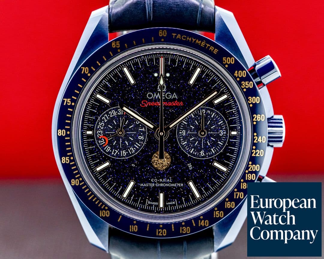 Image of Omega Speedmaster Co-Axial Master chronometer Moonphase Chronograph "Blue Side
