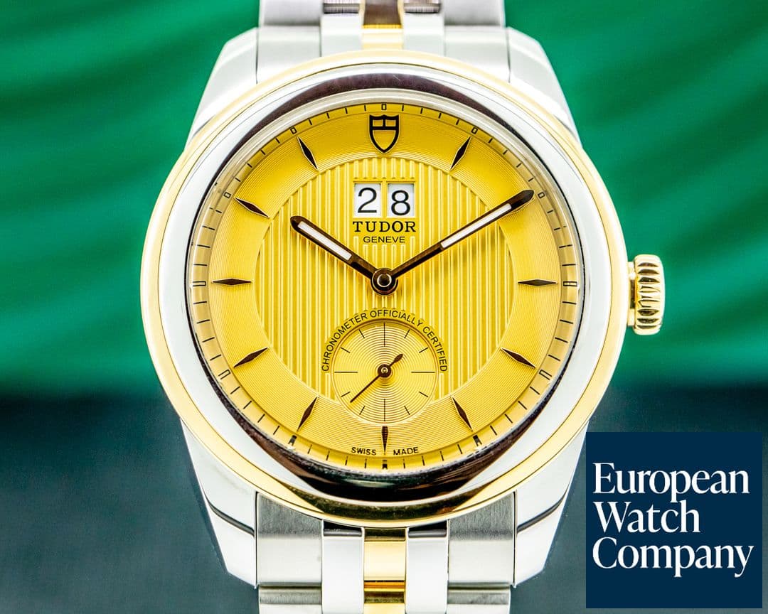 Image of Tudor Glamour Double date steel and 18k yellow gold
