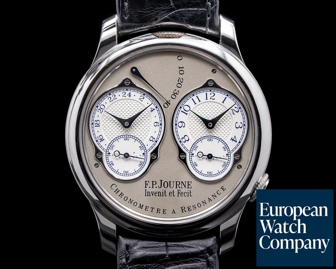 Image of F. P. Journe Chronometre Resonance Platinum Silver Dial 40MM FINAL EDITION 