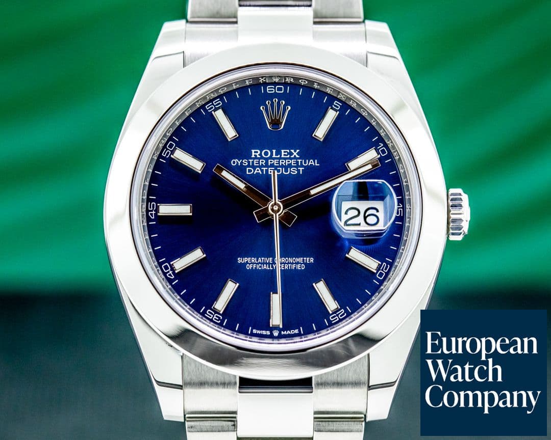Image of Rolex Datejust 41 Blue Stick Dial SS Oyster 