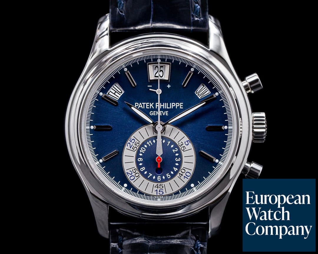 Image of Patek Philippe Annual Calendar 5960P Chronograph Platinum Blue Dial 
