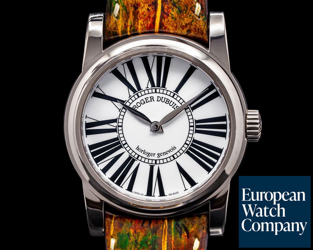 Image of Roger Dubuis Hommage White Enamel Dial 18K White Gold Chronometre RARE