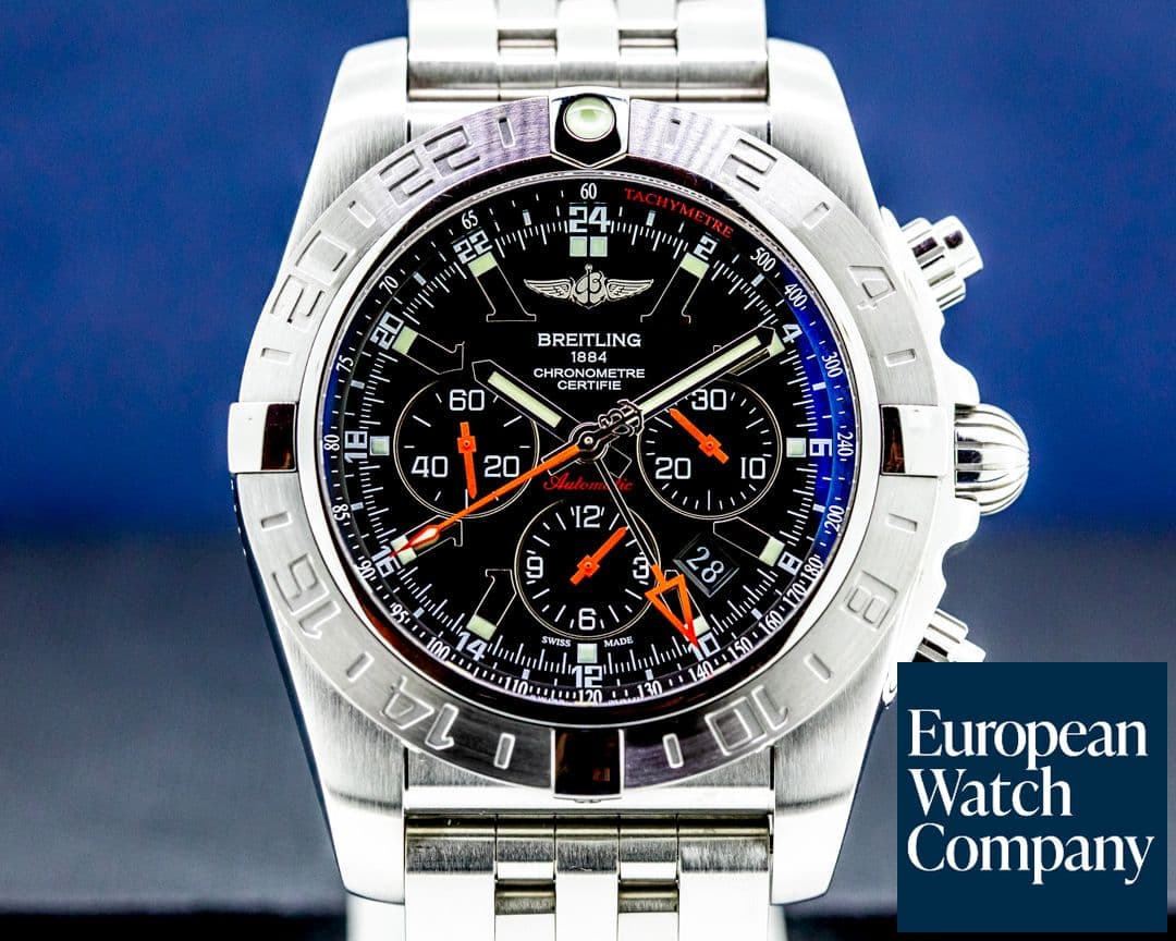 Image of Breitling Chronomat GMT 47 Black Dial GMT SS Bracelet Limited 