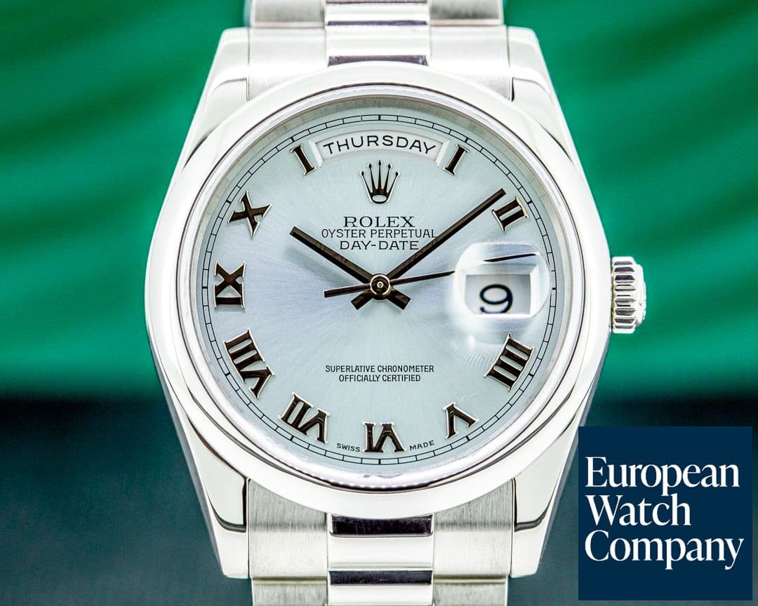 Image of Rolex President 118206 Platinum Glacier Roman Dial