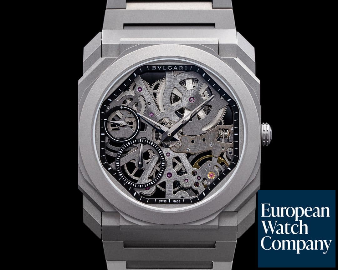 Image of Bulgari Octo Ultranero Finissimo Skeleton Titanium + Bracelet! 