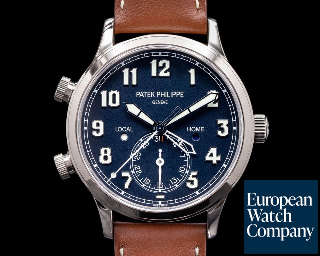 Image of Patek Philippe Calatrava 5524G Pilot Travel Time 18k White Gold