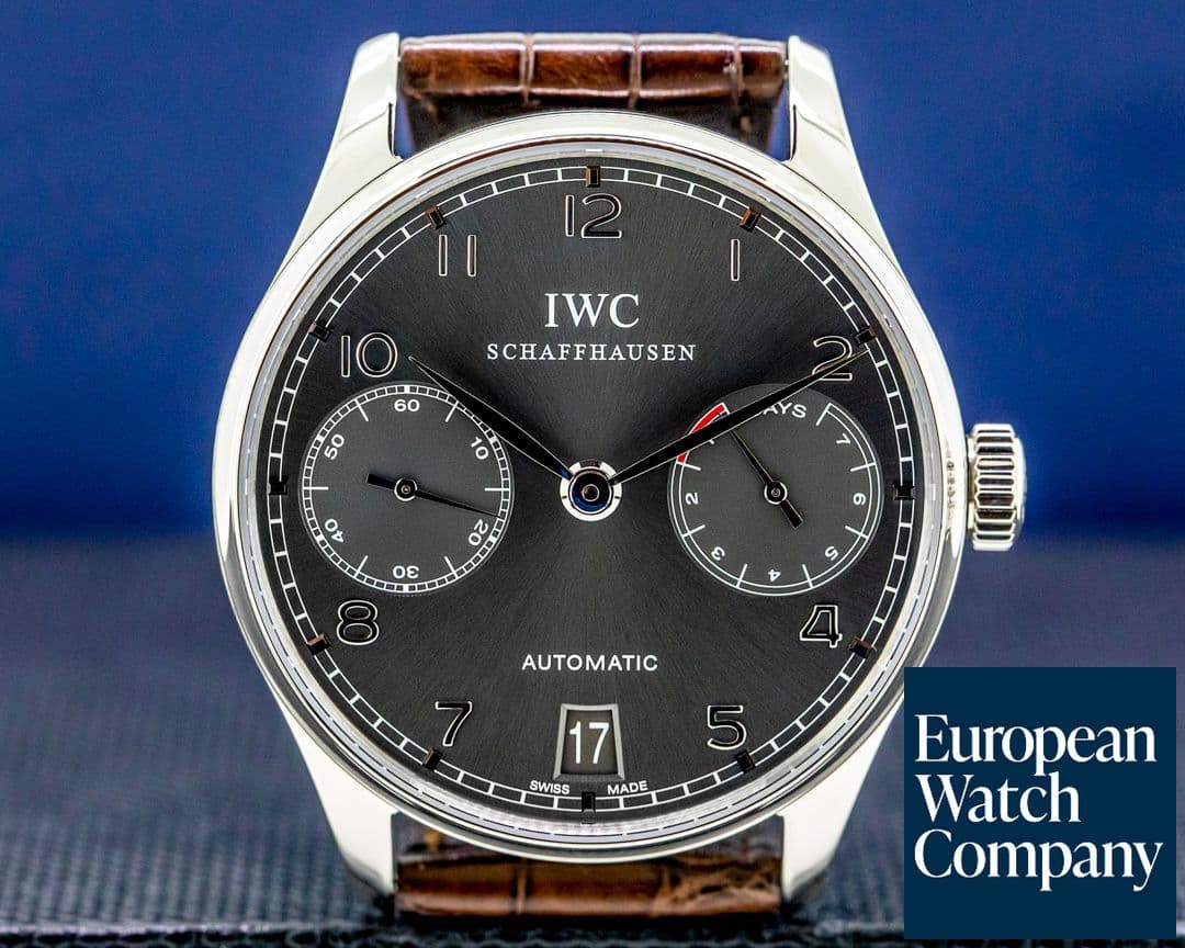 Image of IWC Portuguese 7 Day Automatic 18K White Gold / Grey Dial FACTORY SERVICED