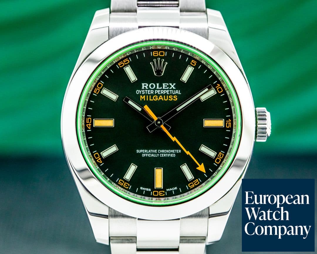 Image of Rolex Milgauss 116400V SS Black Dial Green Crystal 2020
