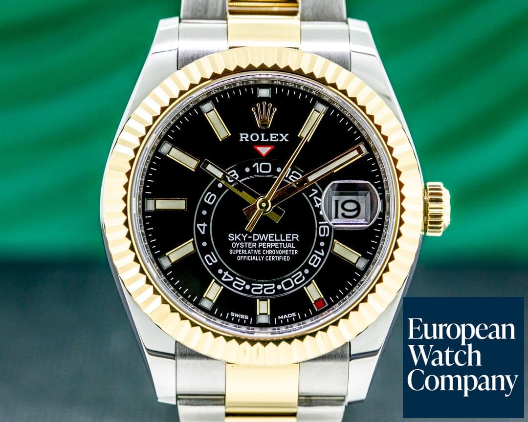 Image of Rolex Sky Dweller 326933 Steel & Yellow Gold Black Dial 