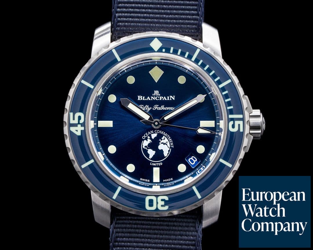 Image of Blancpain Fifty Fathoms Ocean Commitment III Limited Edition Blue Dial 