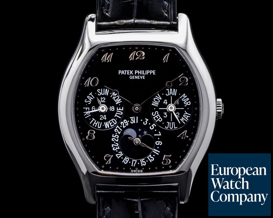 Image of Patek Philippe Perpetual Calendar 5040P Tonneau Platinum / Black Dial RARE