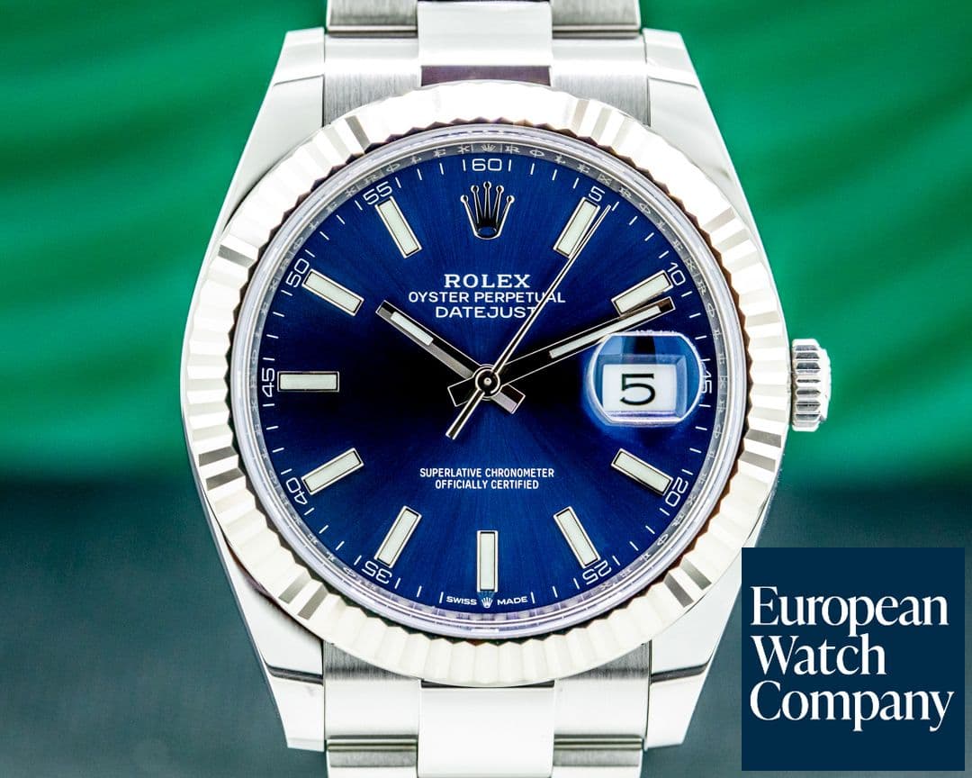 Image of Rolex Datejust 41 126334 Blue Stick Dial SS Oyster