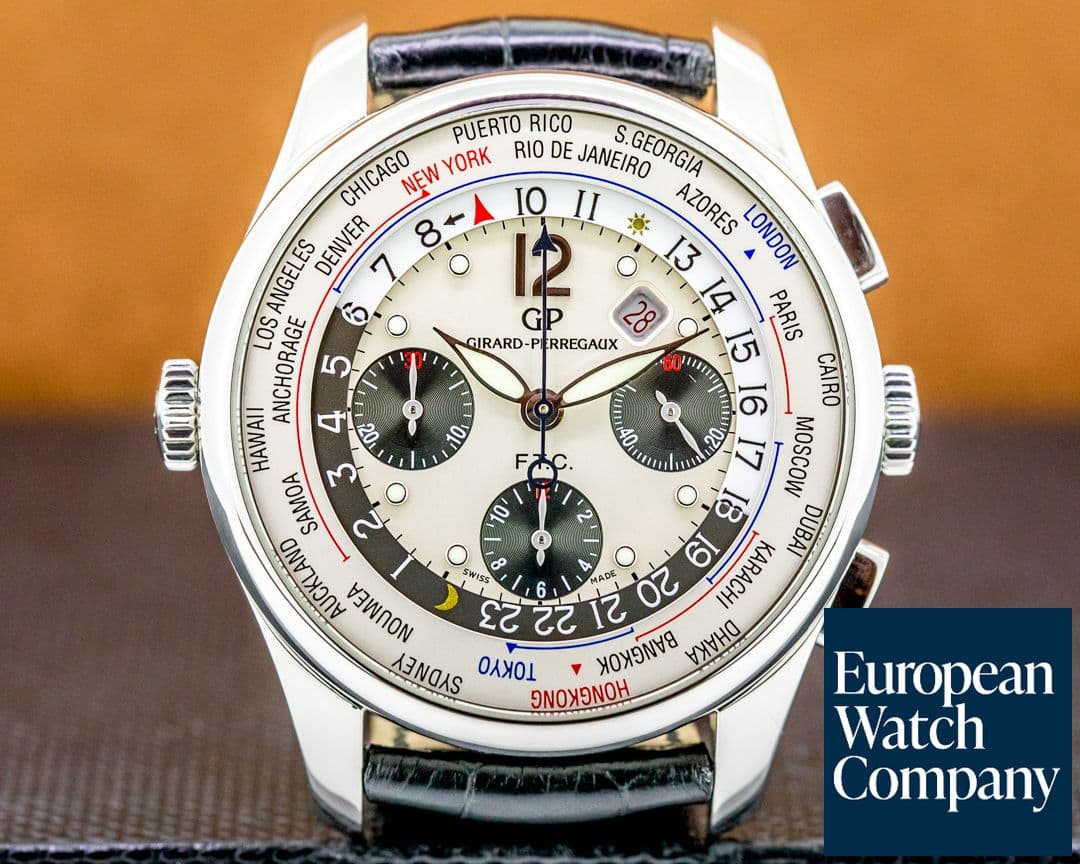 Image of Girard Perregaux World Time WW.TC Financial Chronograph LIMITED SS/Alligator 