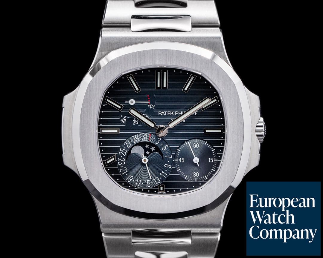 Image of Patek Philippe Jumbo Nautilus 5712 Moonphase Power Reserve SS FULL SET UNWORN
