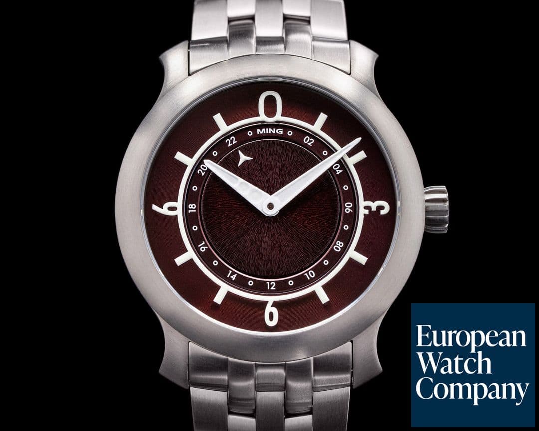 Image of Ming 17.03 GMT Burgundy Dial Titanium Bracelet 