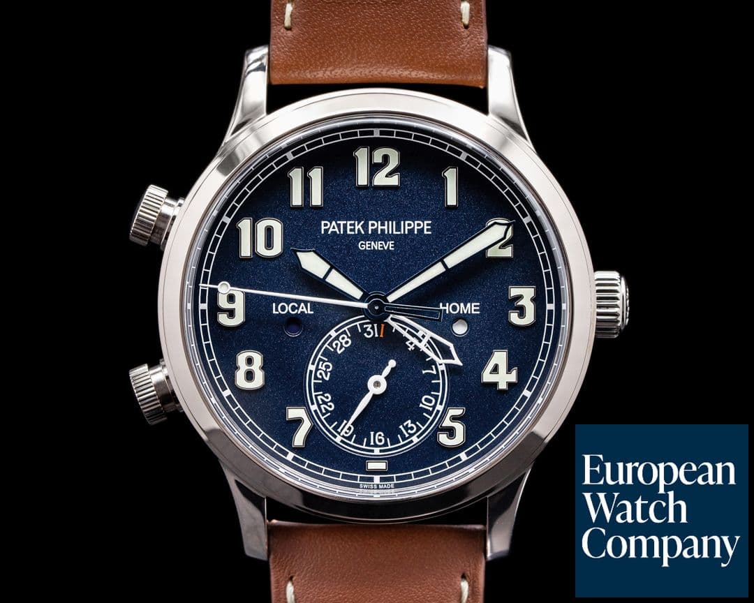 Image of Patek Philippe Calatrava 5524G Pilot Travel Time 18k White Gold 