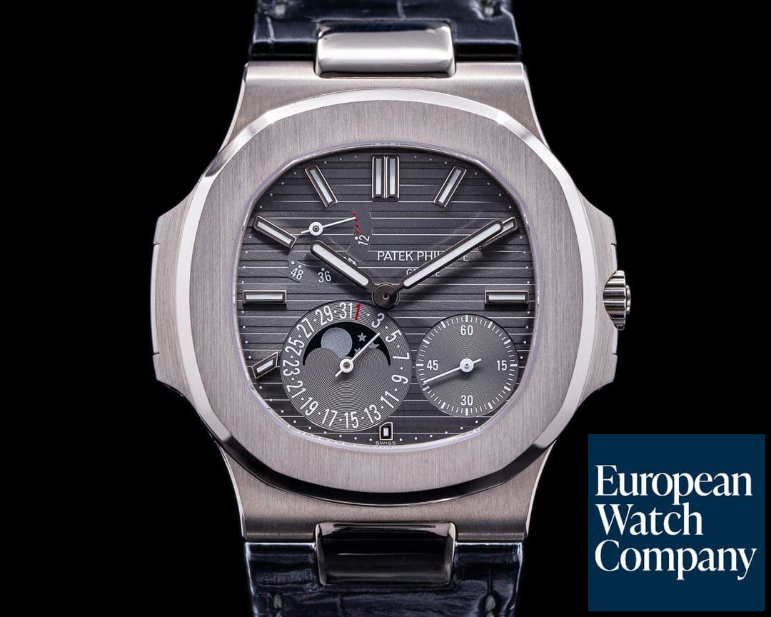 Image of Patek Philippe Nautilus 5712G Power Reserve Moonphase 18K White Gold 