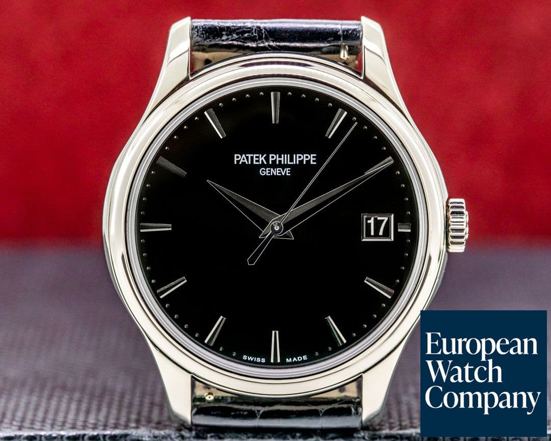 Image of Patek Philippe Calatrava 5227G Automatic 18K White Gold Black Dial + Deployment 