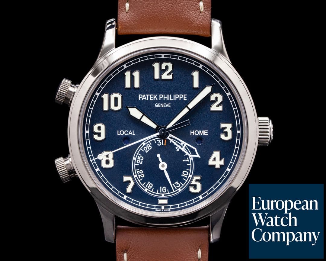 Image of Patek Philippe Calatrava 5524G Pilot Travel Time 18k White Gold 