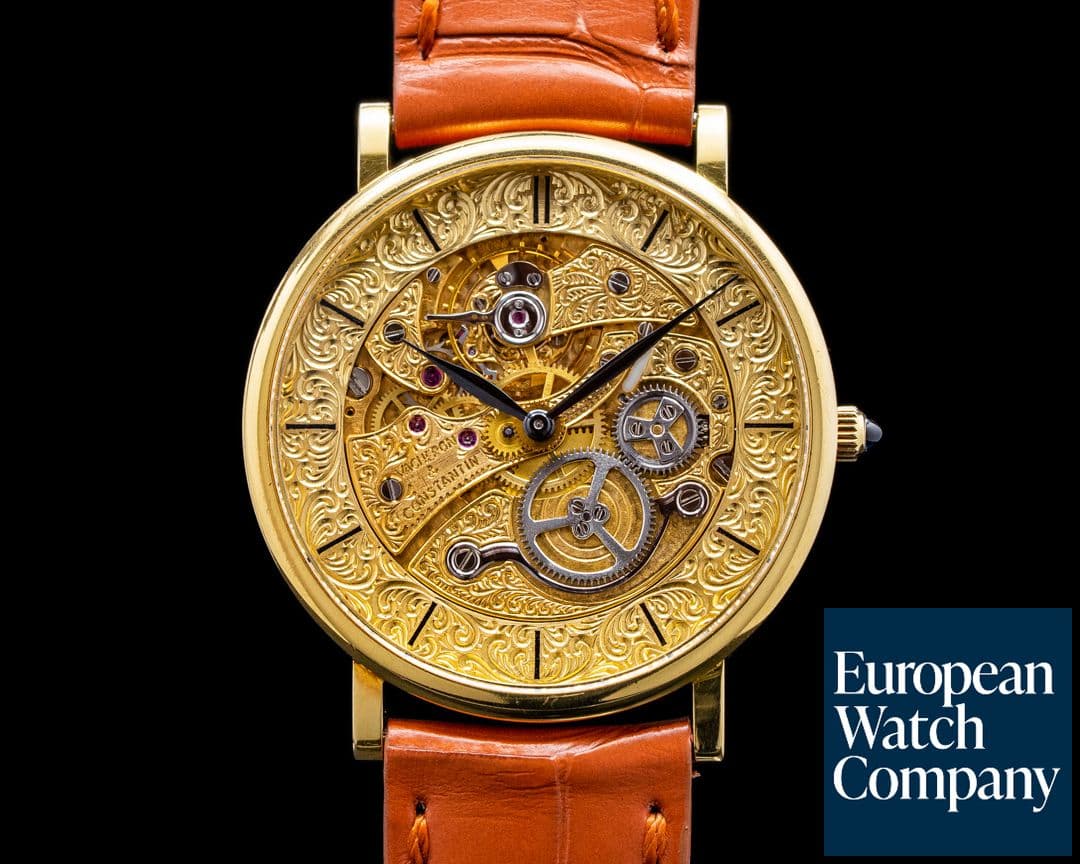 Image of Vacheron Constantin Skeletonized 18K Yellow Gold "ENGRAVED DIAL" 31MM