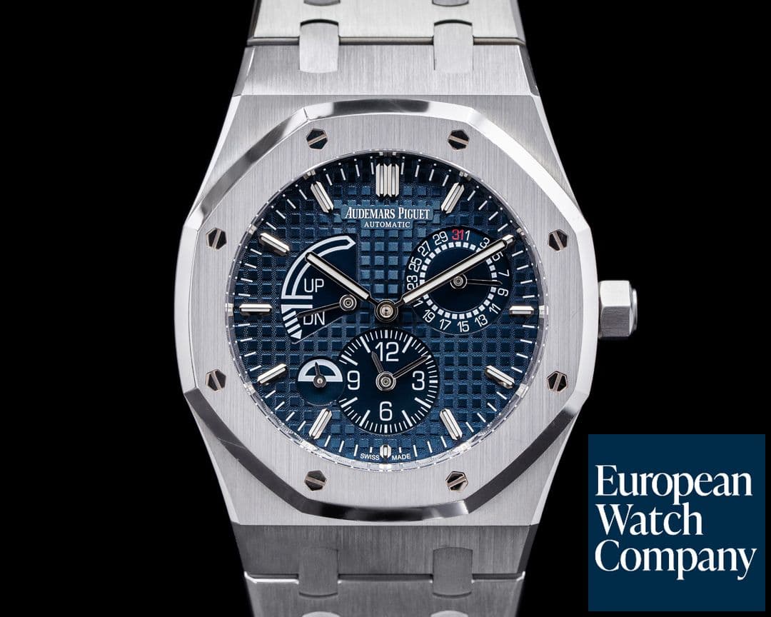 Image of Audemars Piguet Royal Oak Dual Time SS / SS Blue Dial + Alligator Strap 