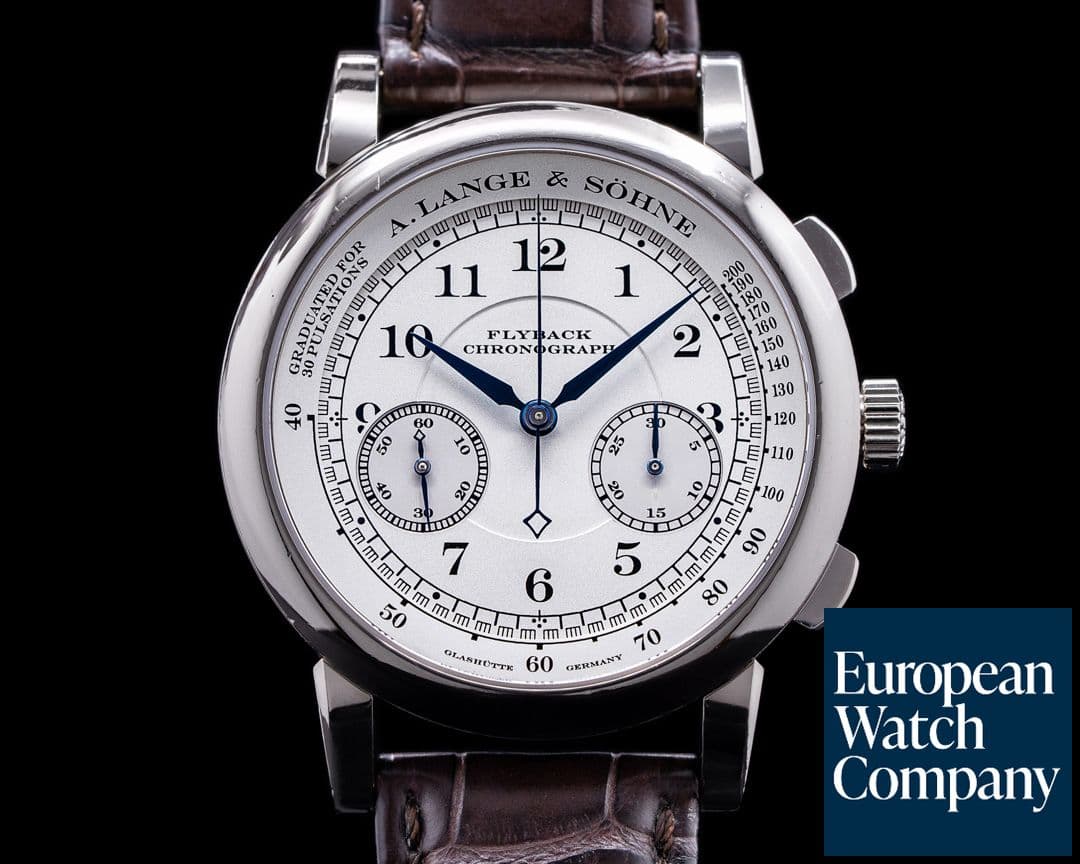 Image of A. Lange and Sohne 1815 Flyback Chronograph 401.026 Silver Dial 18K White Gold FIRST SERIES