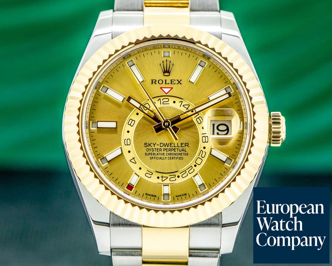 Image of Rolex Sky Dweller 326933 Steel & Yellow Gold Champagne Dial 