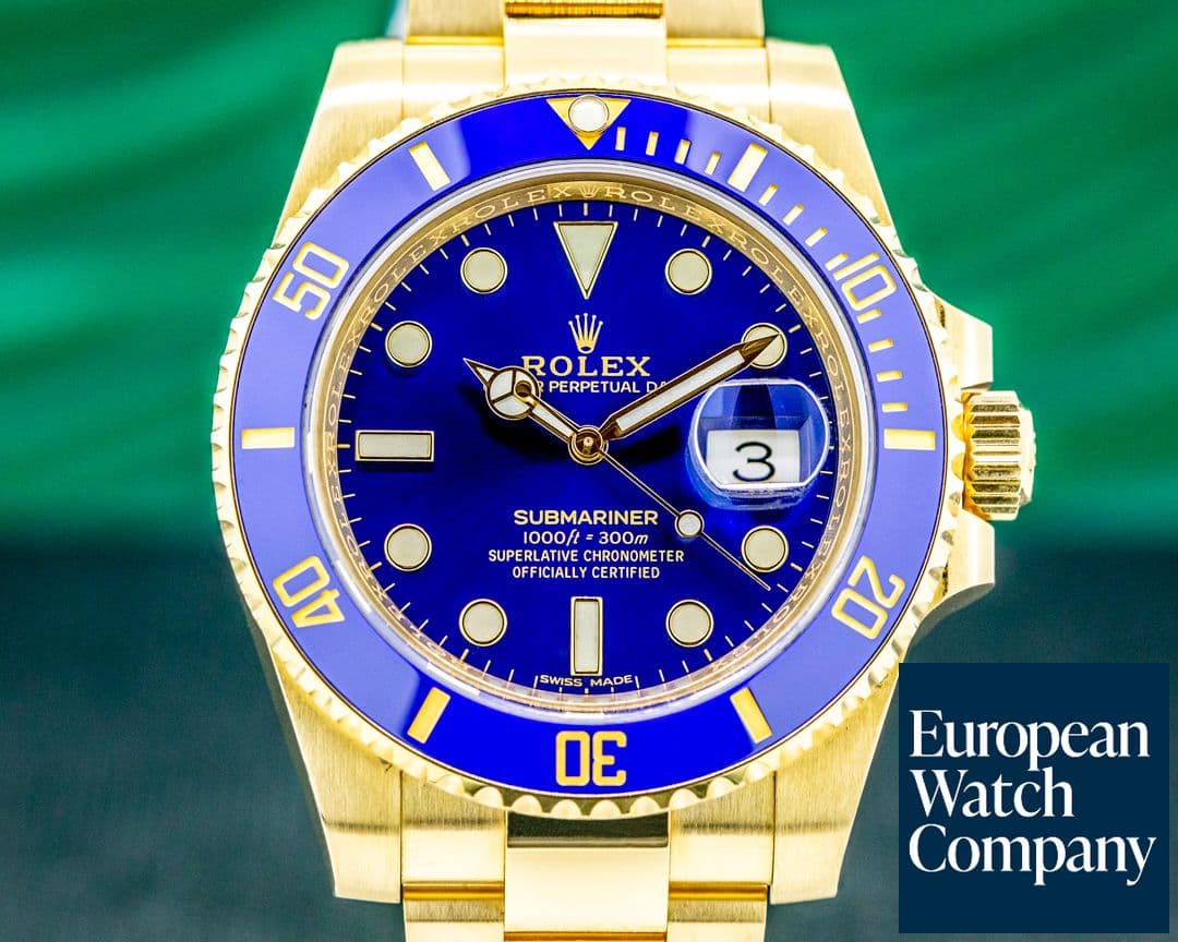 Image of Rolex Submariner 116618 18K Yellow Gold Blue Dial 