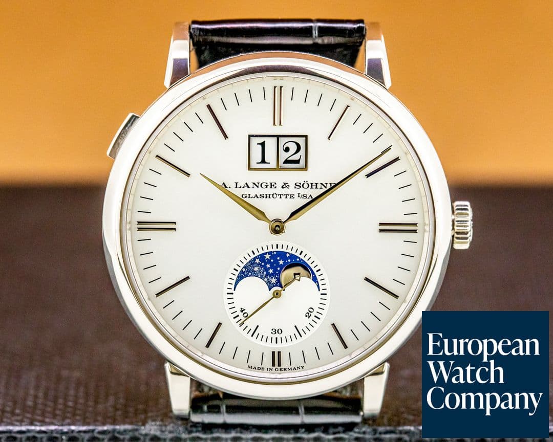 Image of A. Lange and Sohne Saxonia 384.026 Moon Phase 384.026 Automatik 18K White Gold / Silver Dia