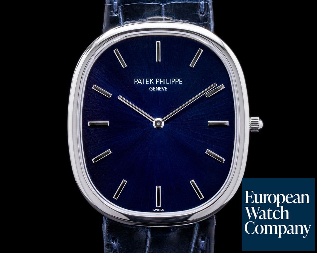Image of Patek Philippe Golden 5738P Ellipse Platinum Blue Dial 2021 UNWORN