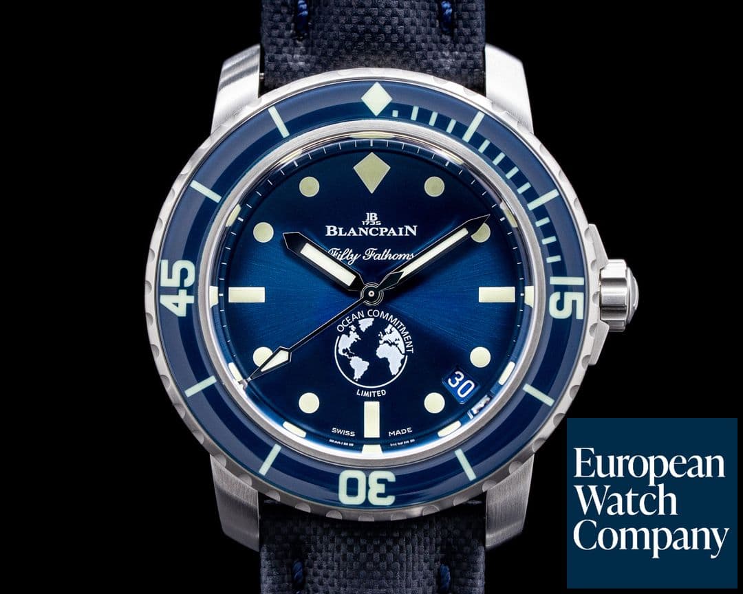 Image of Blancpain Fifty Fathoms Ocean Commitment III Limited Edition Blue Dial 