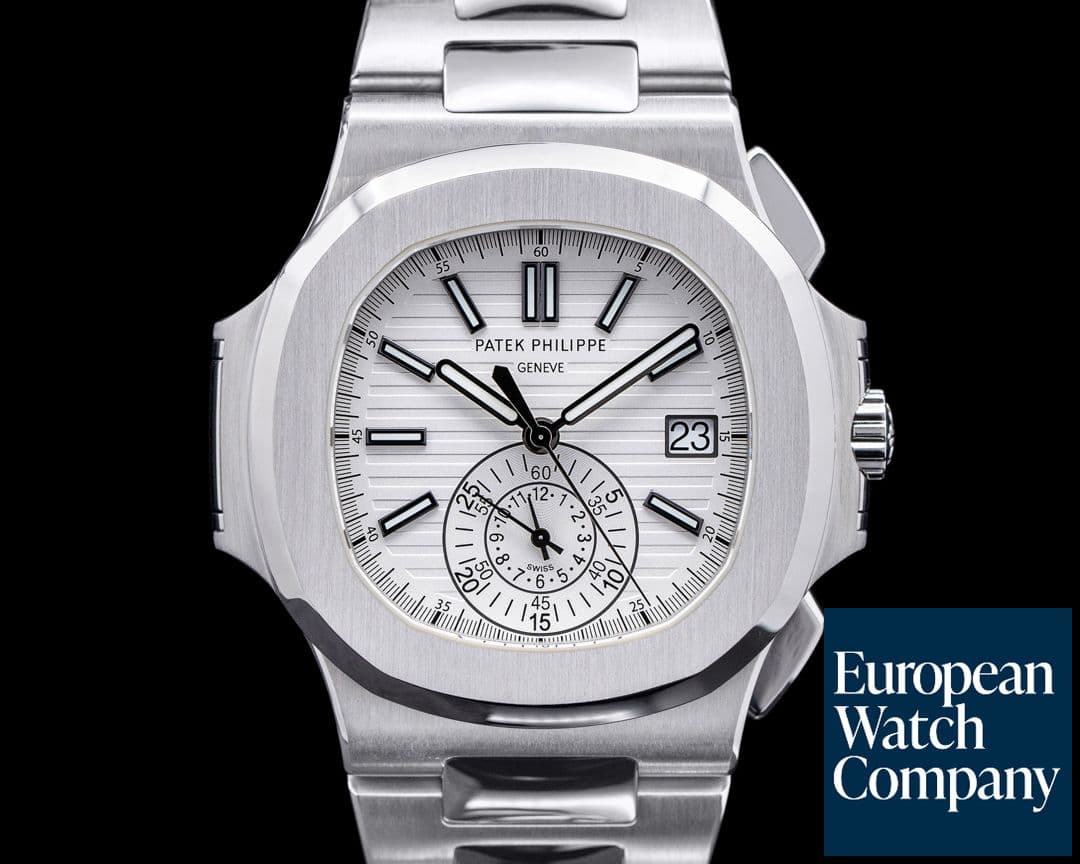Image of Patek Philippe Nautilus 5980 Chronograph White Dial SS FULL SET