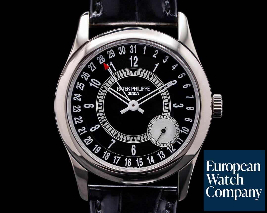 Image of Patek Philippe Calatrava 6006G Black Dial 18K White Gold / Deployant 2020