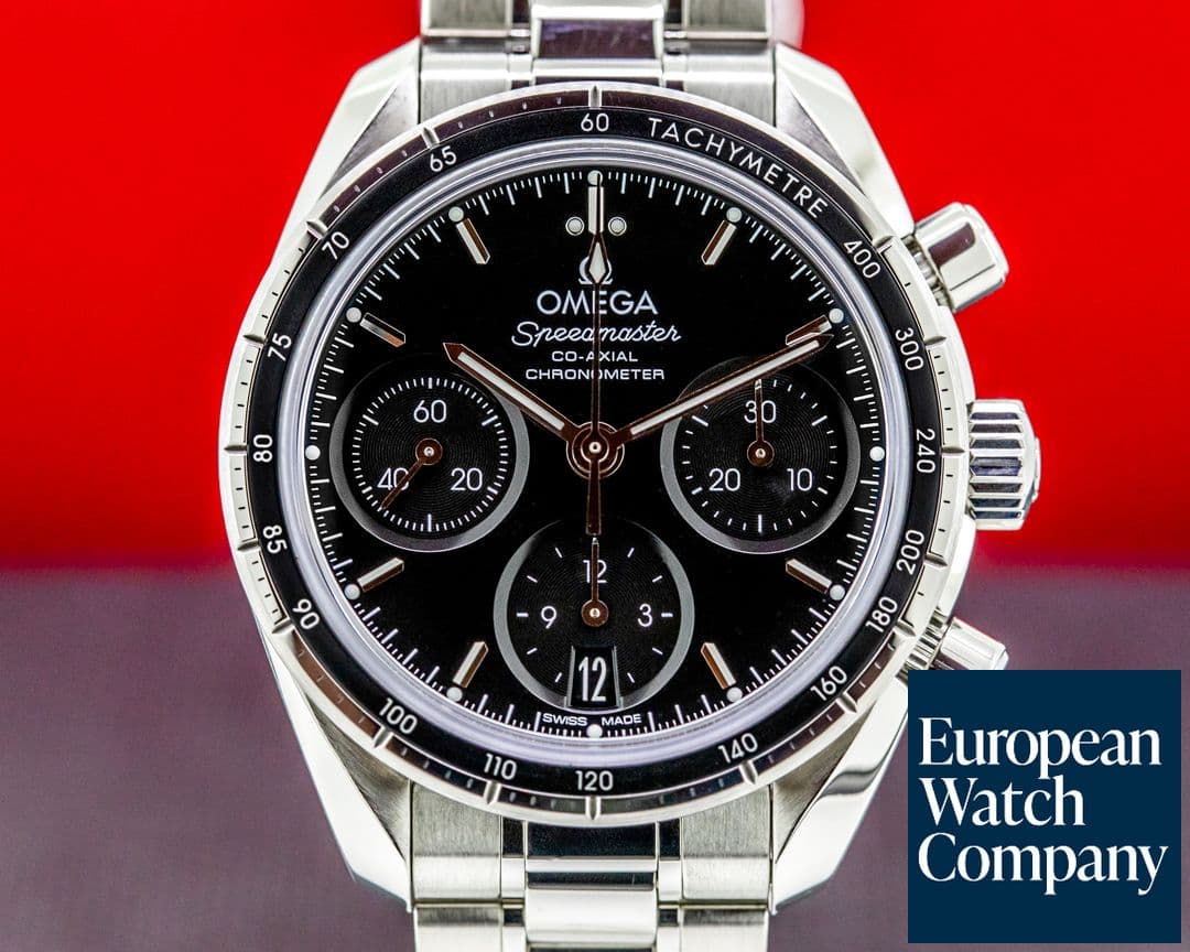 Image of Omega Speedmaster 38 Co-Axial Chronograph Black Dial SS Bracelet