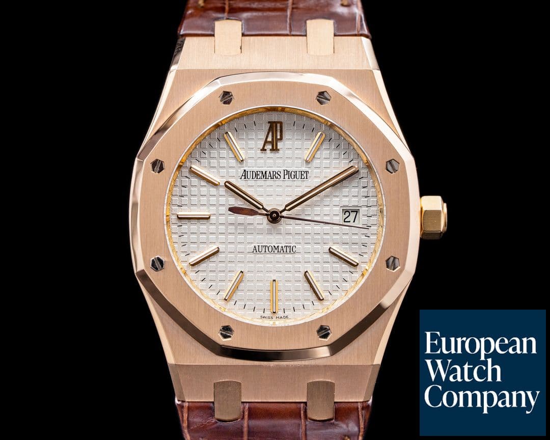 Image of Audemars Piguet Royal Oak 15300OR Jumbo White Dial 18K Rose Gold 