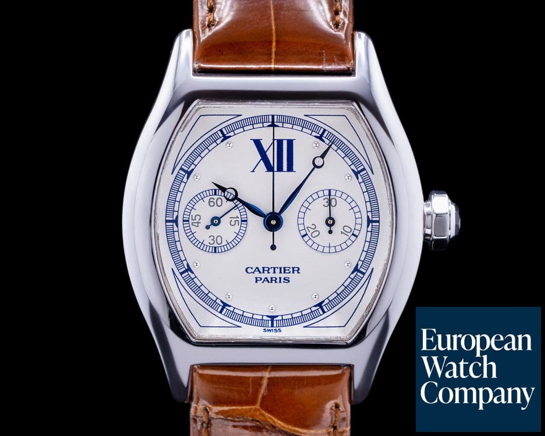 Image of Cartier Privee Collection Tortue Monopoussoir Chronograph 18K White Gold 