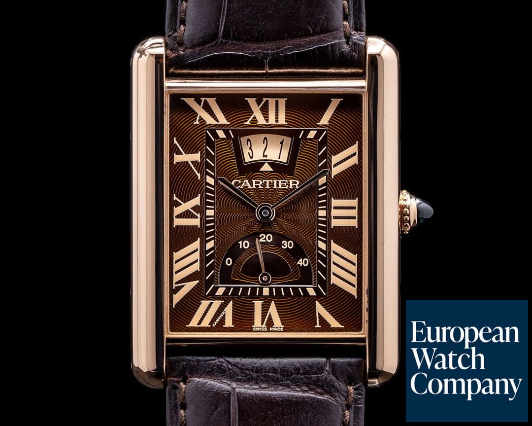 Image of Cartier Tank Louis XL Chocolate Dial 18K Rose Gold/ Rose Gold Deployant