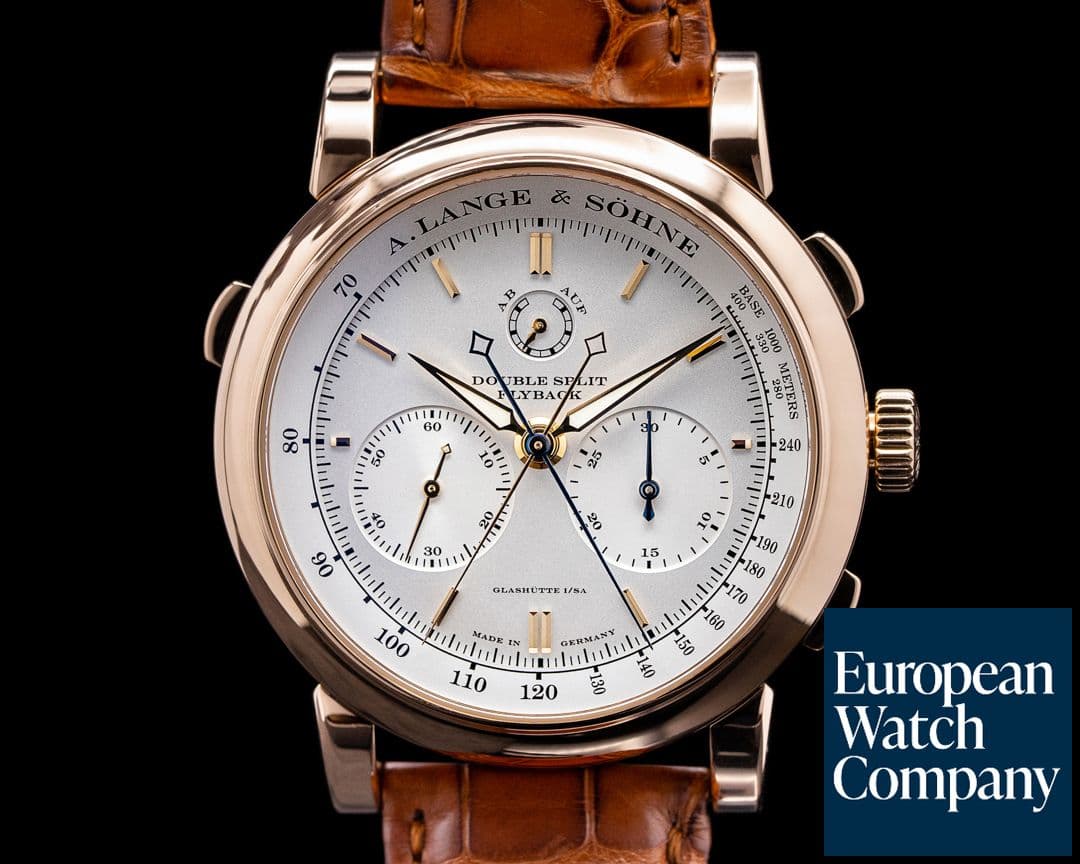 Image of A. Lange and Sohne Double 404.032 Split Silver Dial Rose Gold 18K FULL SET