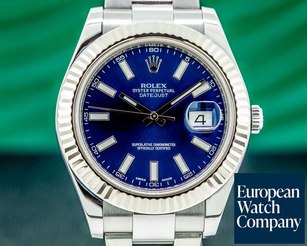 Image of Rolex Datejust II White Stick Blue Dial SS  