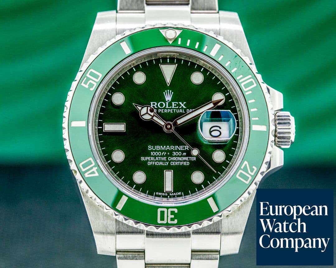 Image of Rolex Submariner 116610LV "HULK" Green Ceramic Bezel Green Dial SS 