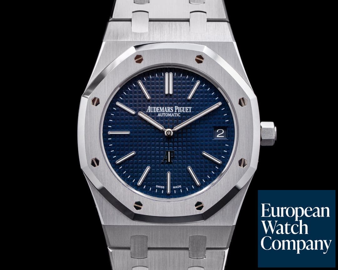 Image of Audemars Piguet Royal Oak Extra Thin Blue Dial SS 15202ST FULL SET
