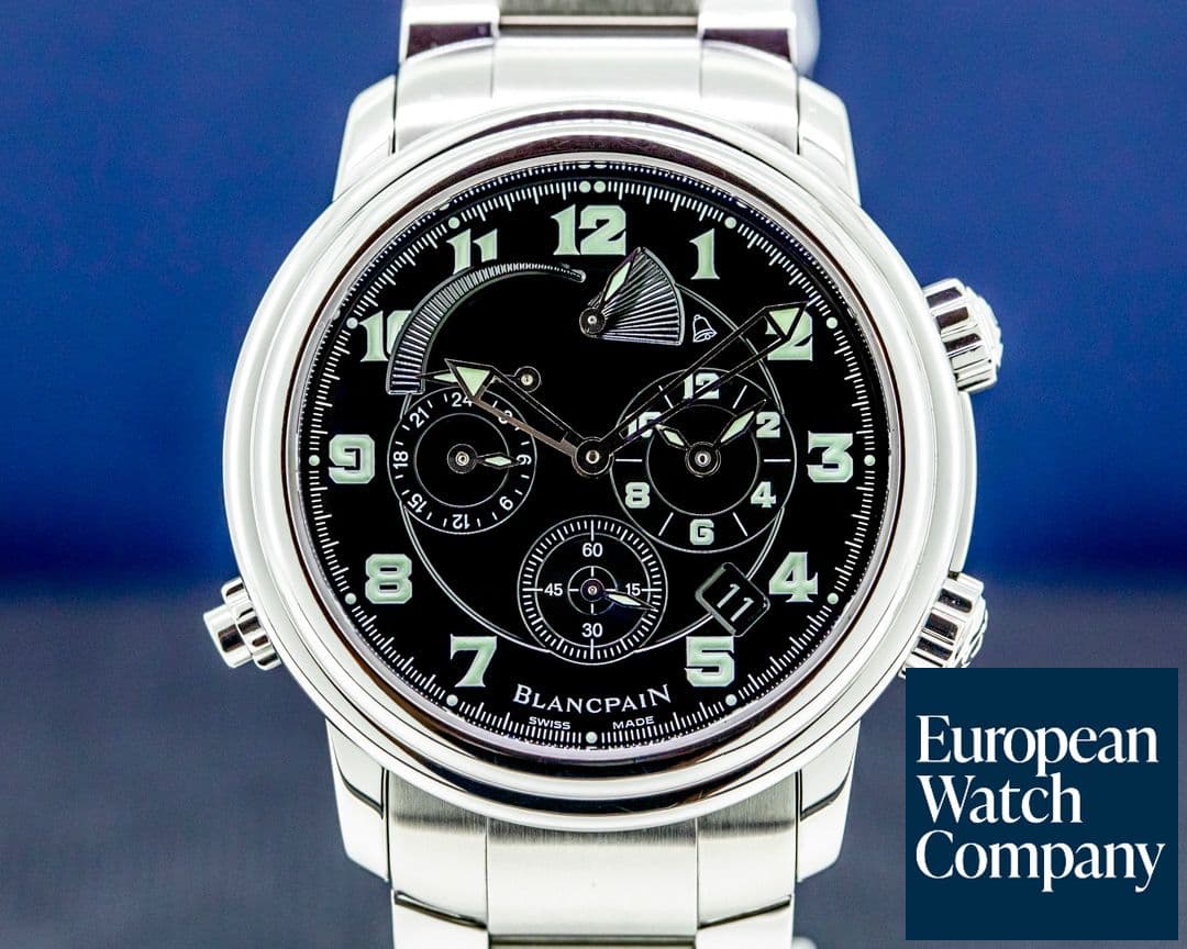Image of Blancpain Reveil GMT Alarm 2041 SS Black Dial 41MM SS Bracelet