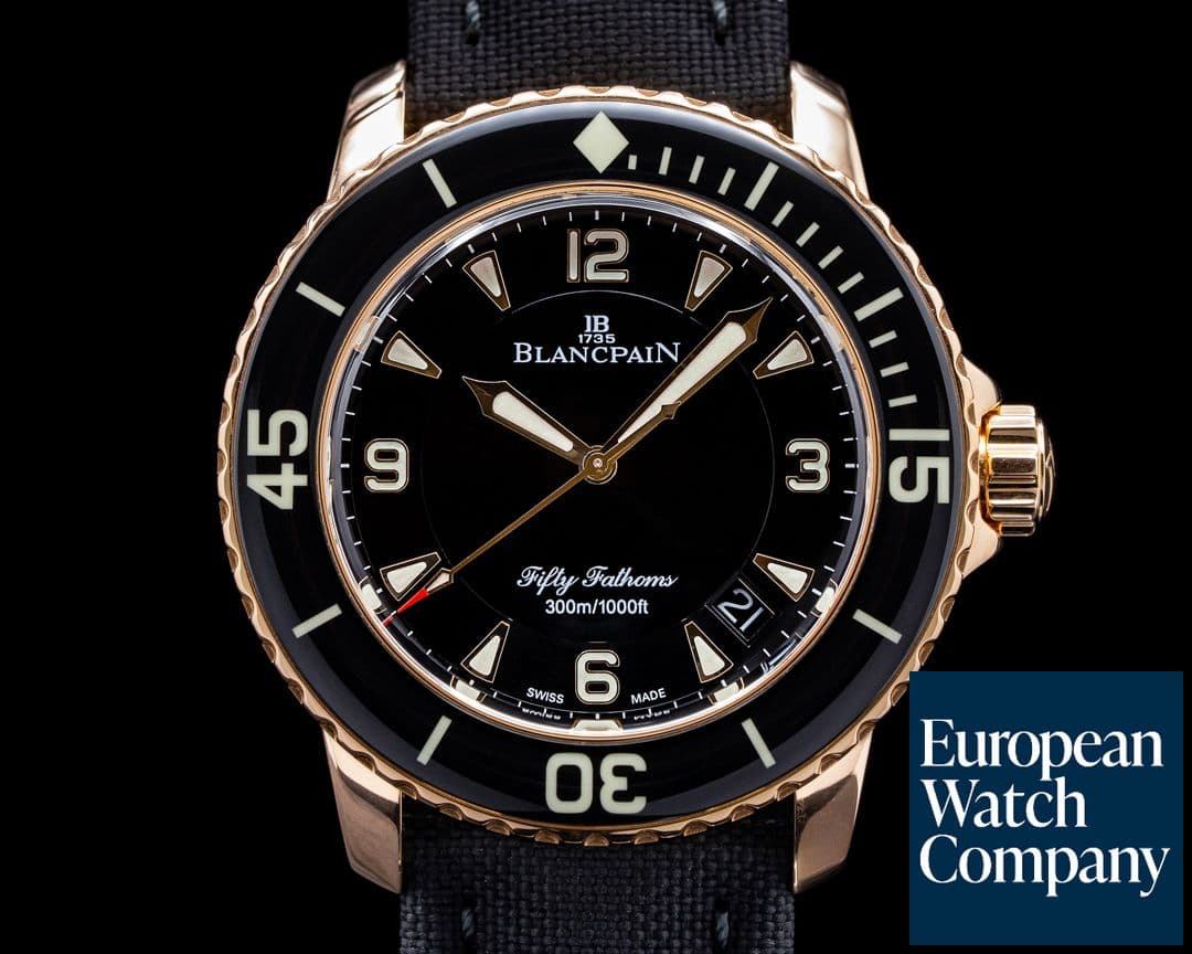 Image of Blancpain Fifty Fathoms 18K Rose Gold / Kevlar 