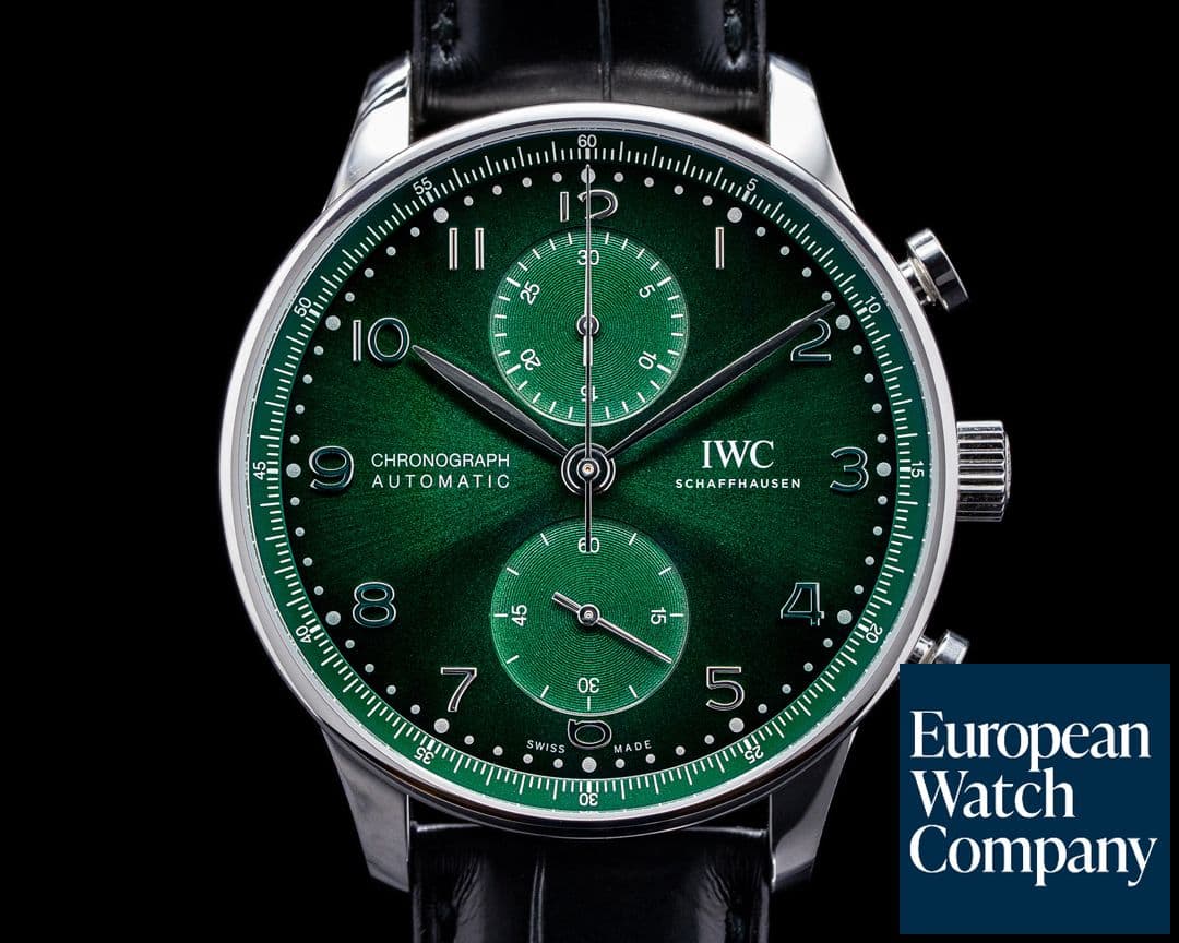 Image of IWC Portuguese Chronograph SS Green Dial NEW MODEL UNWORN