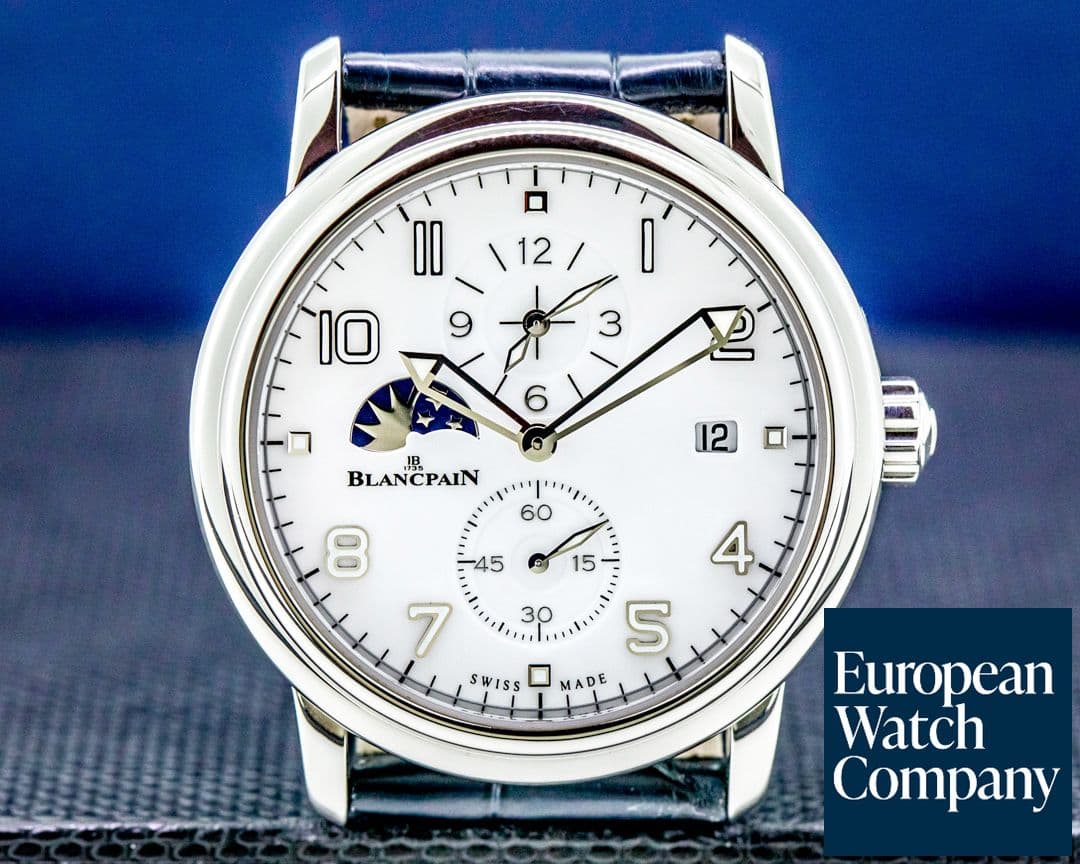 Image of Blancpain Leman Double Timezone SS White Dial 40MM