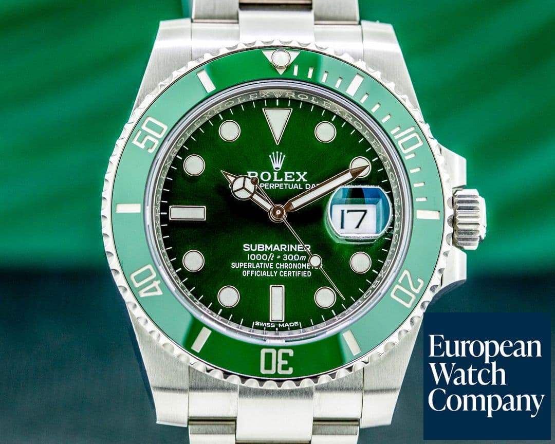 Image of Rolex Submariner 116610LV "HULK" Green Ceramic Bezel Green Dial SS 