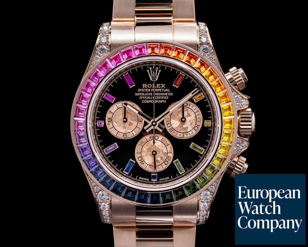 Image of Rolex Daytona 116595 RAINBOW / Rose Gold Black Dial 116595RBOW UNWORN 