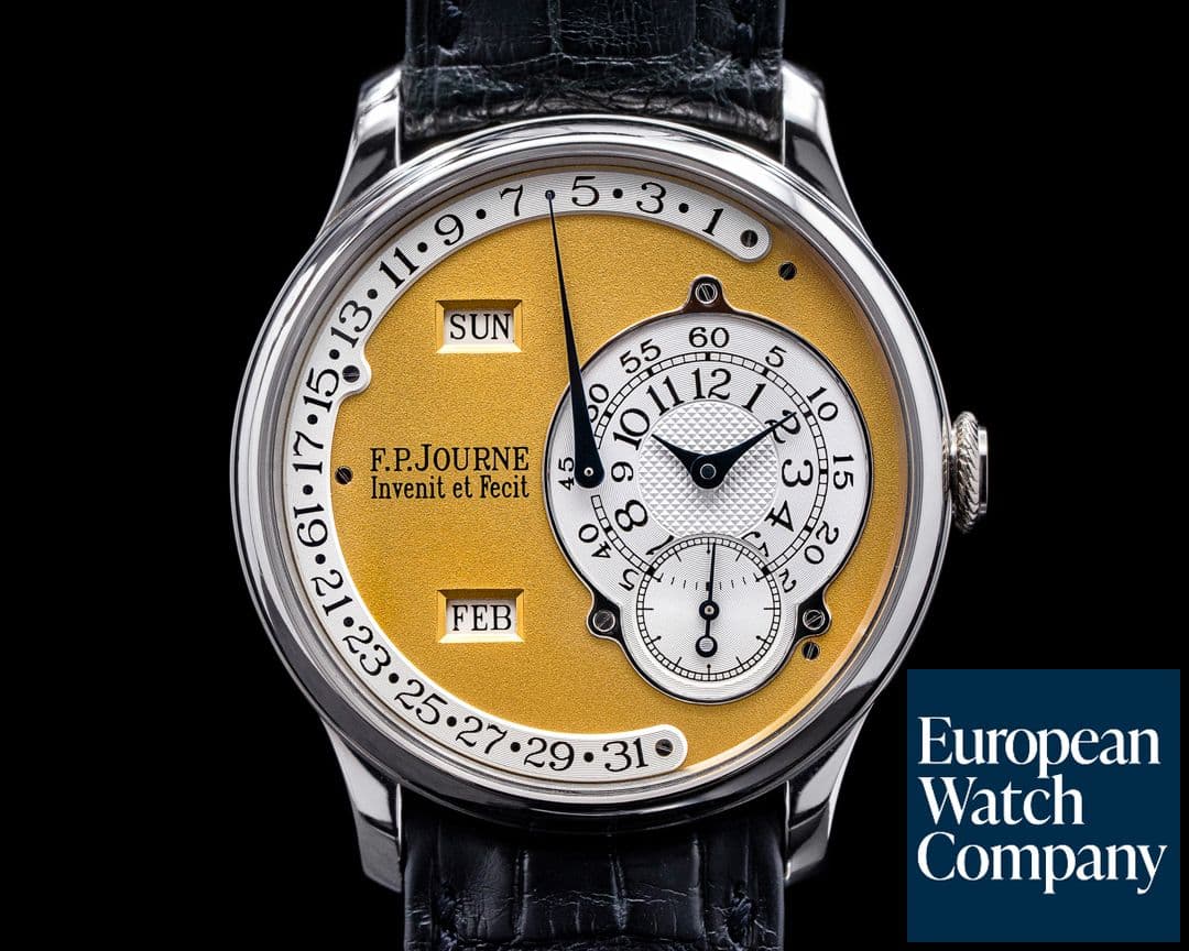 Image of F. P. Journe Octa Calendrier Platinum / Yellow Gold Dial 38MM 2004 BRASS MOVEMENT FUL